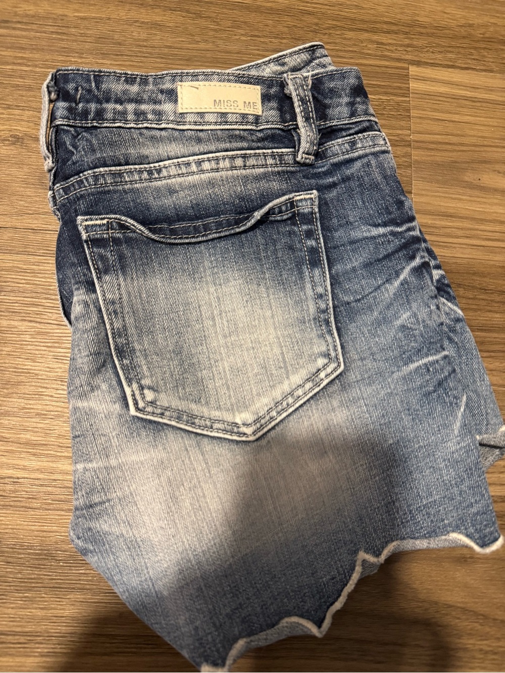 Miss Me Washed Light Blue Denim Cutoff Shorts